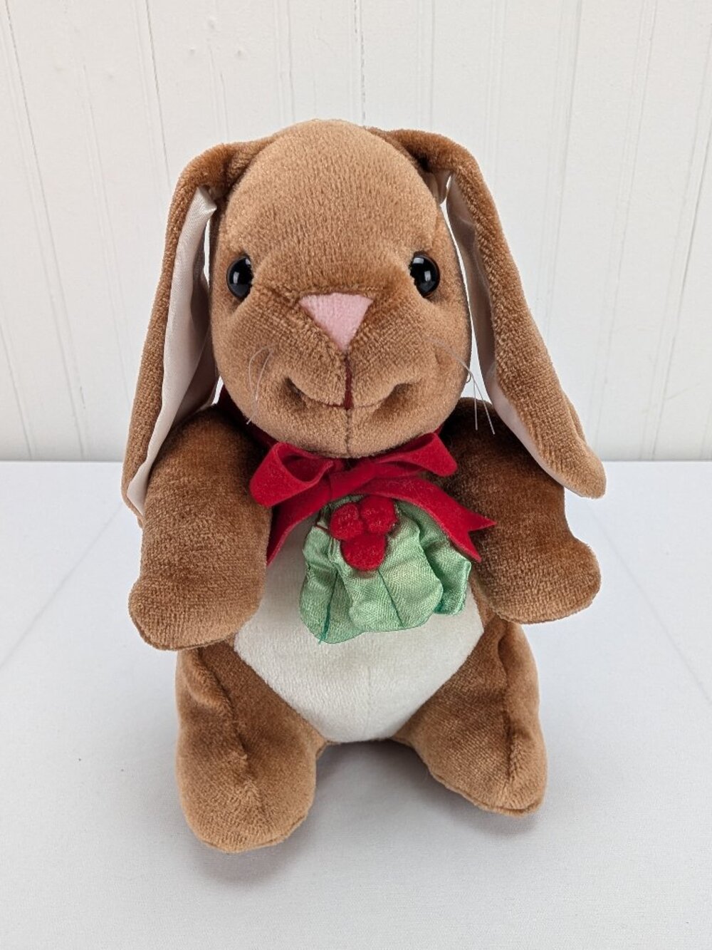Vintage Velveteen Rabbit Christmas Collection Plush 9" Stuffed Animal Rabbit Ear